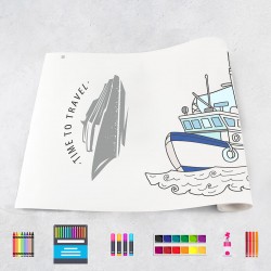 Rouleau de dessin bateaux