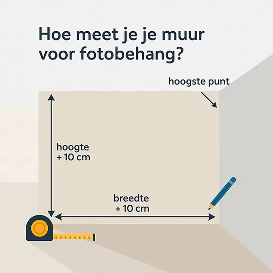Mesurer le mur pour papier peint photo sur mesure