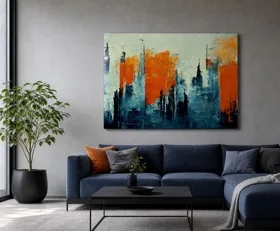 Tableau sur plexiglas Aquarelle gratte-ciel