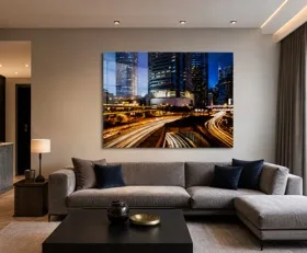 Tableau sur plexiglas Autoroute de nuit