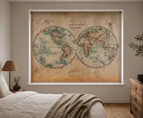 Store enrouleur Carte du monde