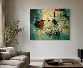 Tableau sur plexiglas Papillons en grunge