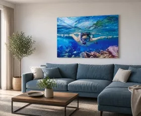 Tableau sur plexiglas Plongée