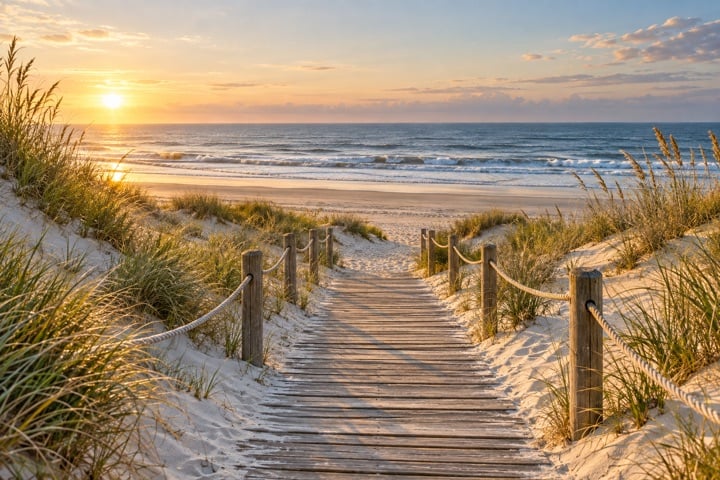 Chemin dans les dunes comme idée cadeau pour un amoureux de la plage