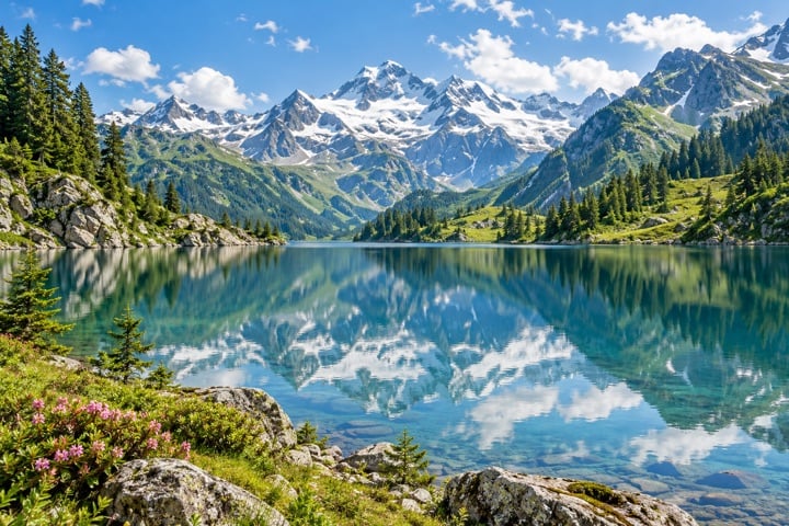 Lac de montagne comme idée cadeau pour un amoureux de la nature