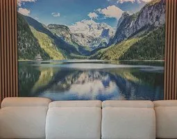 Papier peint photo Lac de Gosau reflet alpes autrichiennes