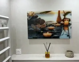 Tableau sur verre Spa et bien-être de luxe - calme et détente