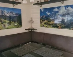 Tableau sur verre Vallée de montagne couleurs automne forêt
